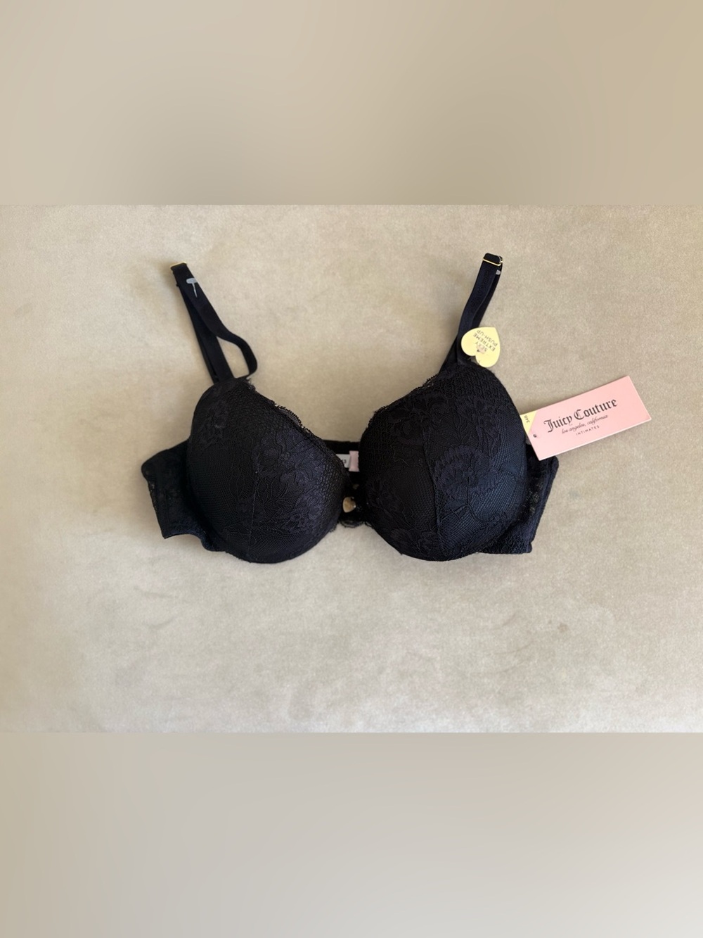 Juicy Couture Black Lace Push-up Bra